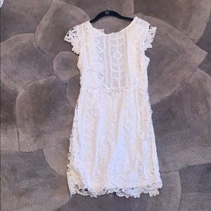 White Lace Fitted Dress